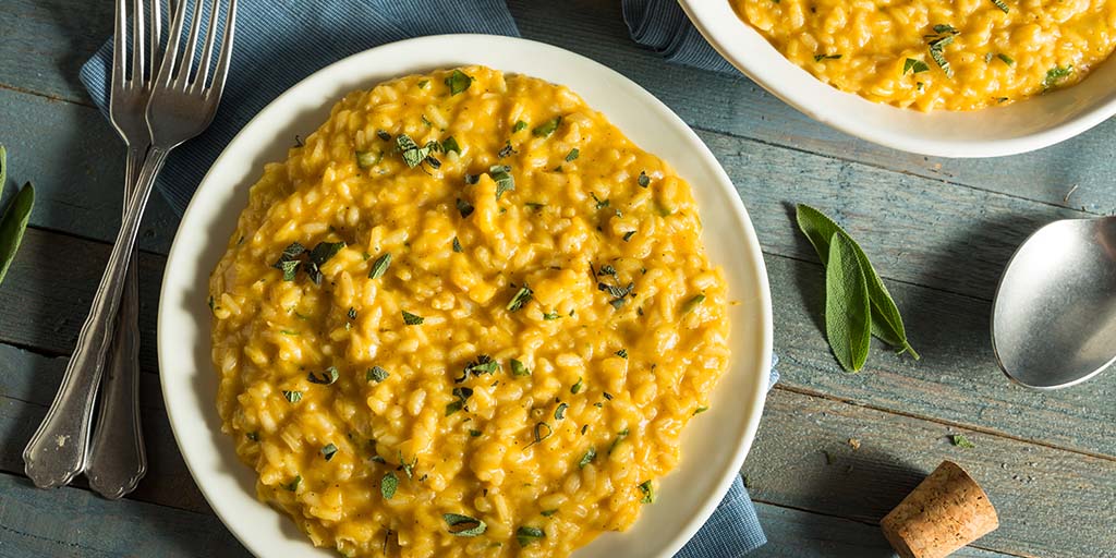 Squash, apple and parmesan risotto